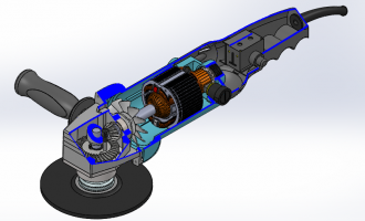 SolidWorks模型分享：角磨机模型 免费下载